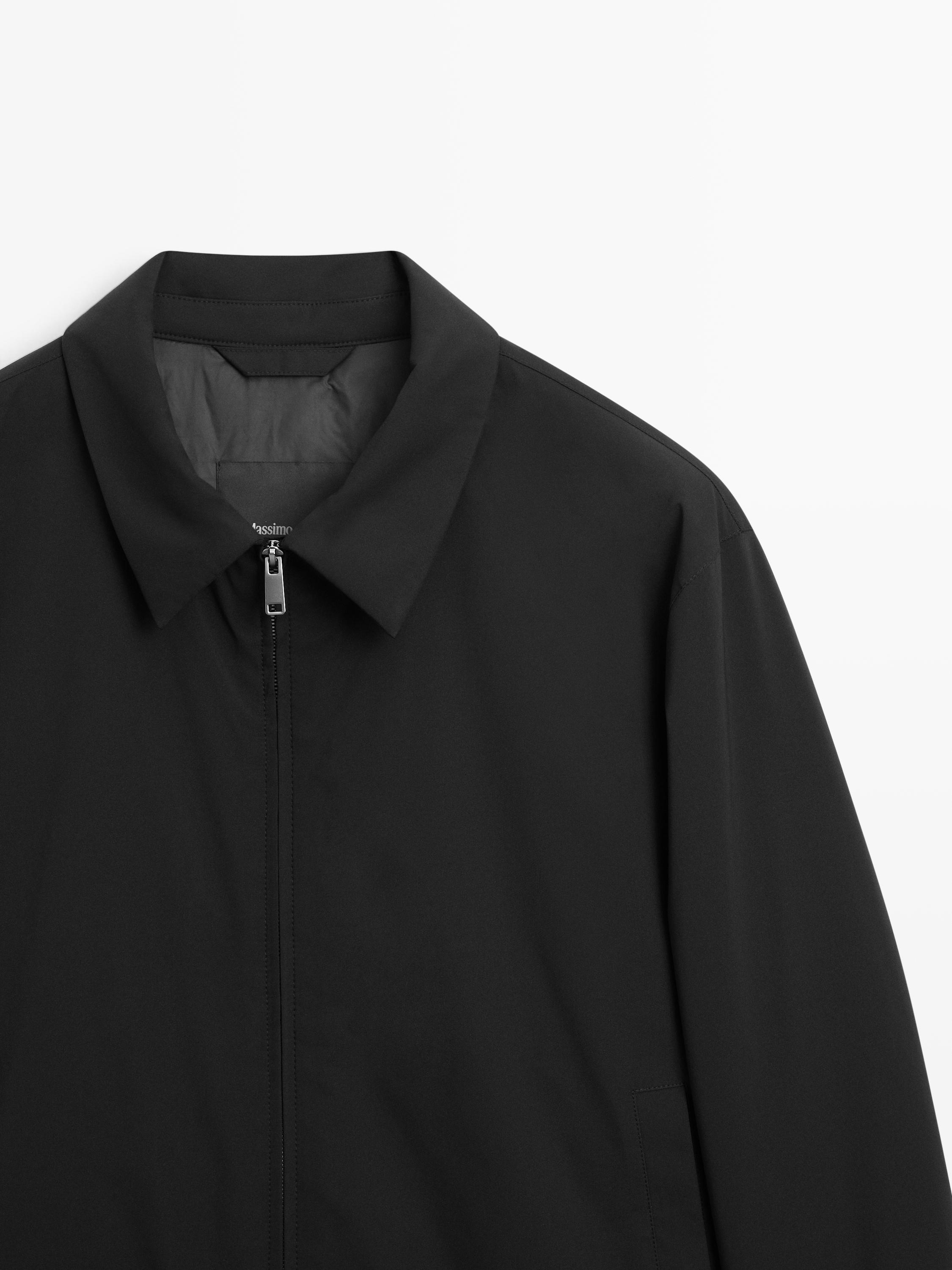 Water-repellent bomber jacket with hem detail
